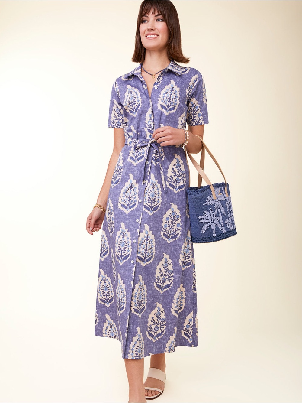 River Midi Dress Ogeechee Floral Motif MED